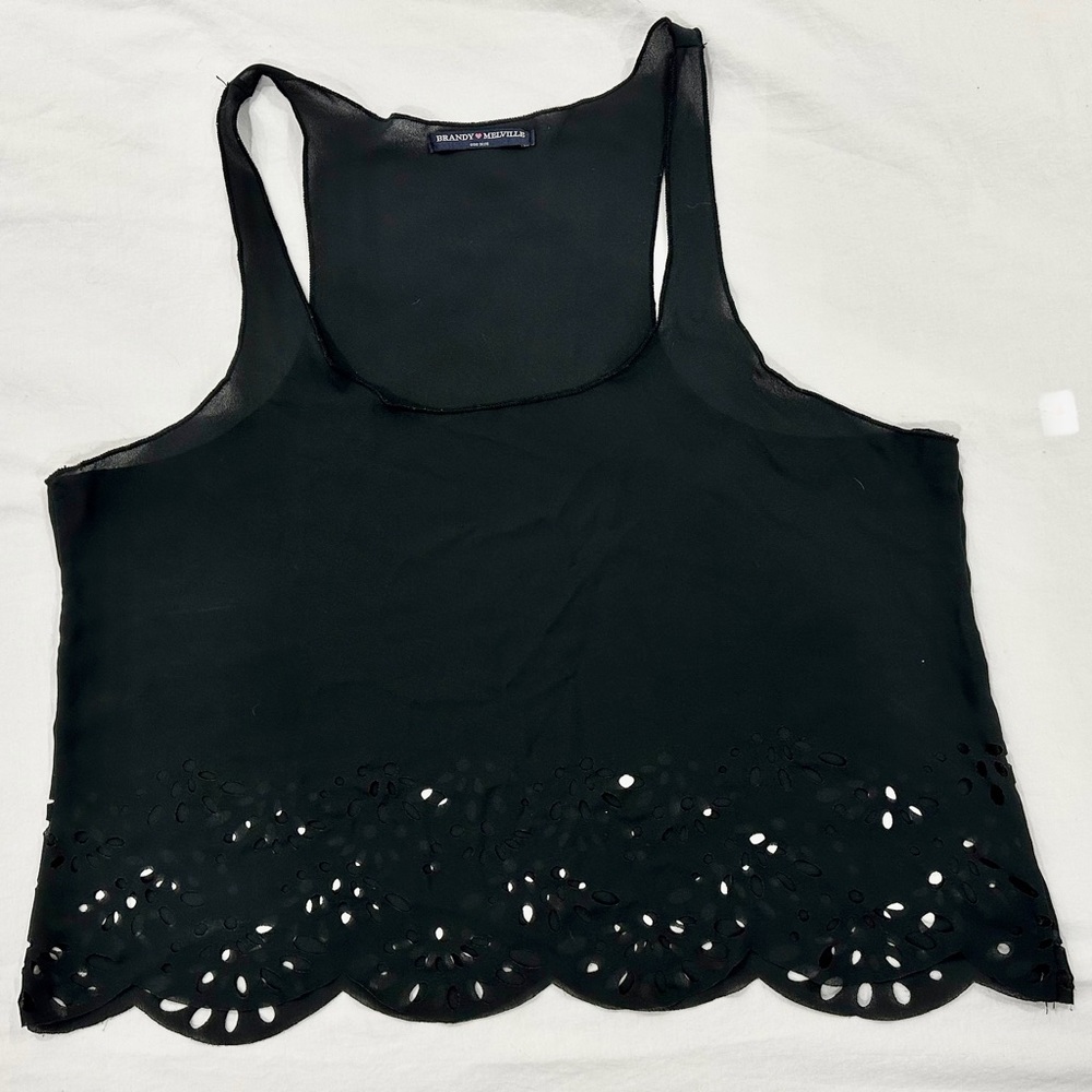 Brandy Melville Floral Cut Out Tank